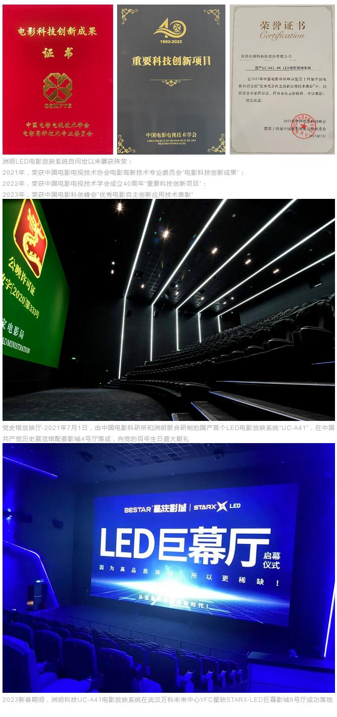 led顯示屏十大品牌排名第二的洲明第三款LED電影放映系統通過DCI
