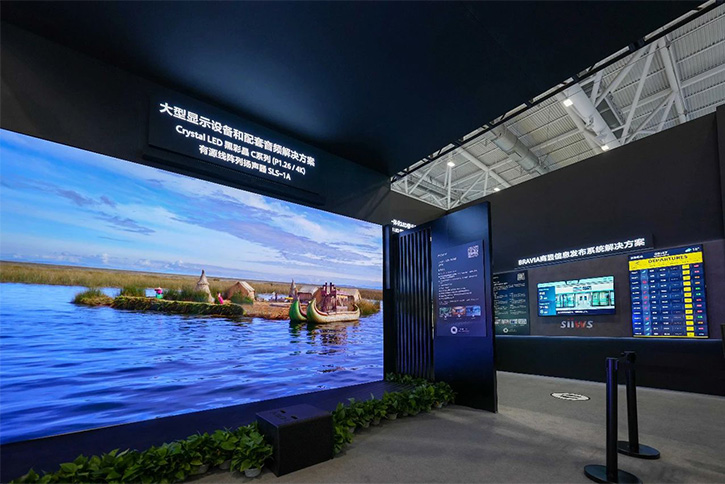 小間距十強企業索尼國內首次展出新款黑彩晶LED顯示屏