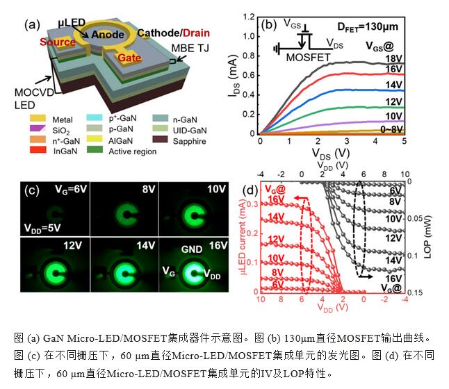 南京大學實現Micro-LED用準垂直MOSFET驅動的全氮化物單片集成