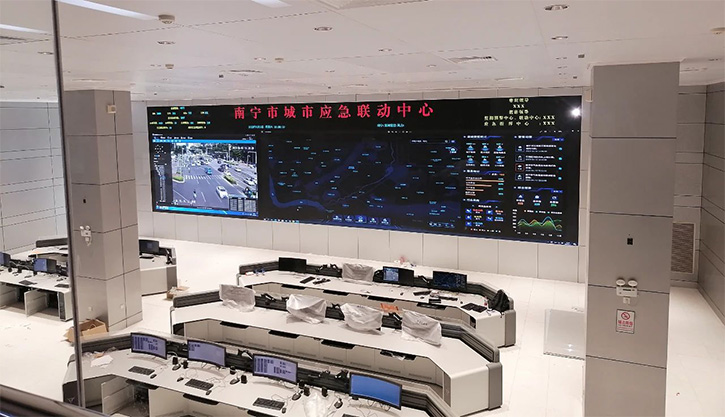 led顯示屏十大品牌聯建光電COB大屏助力南寧應急管理再升級